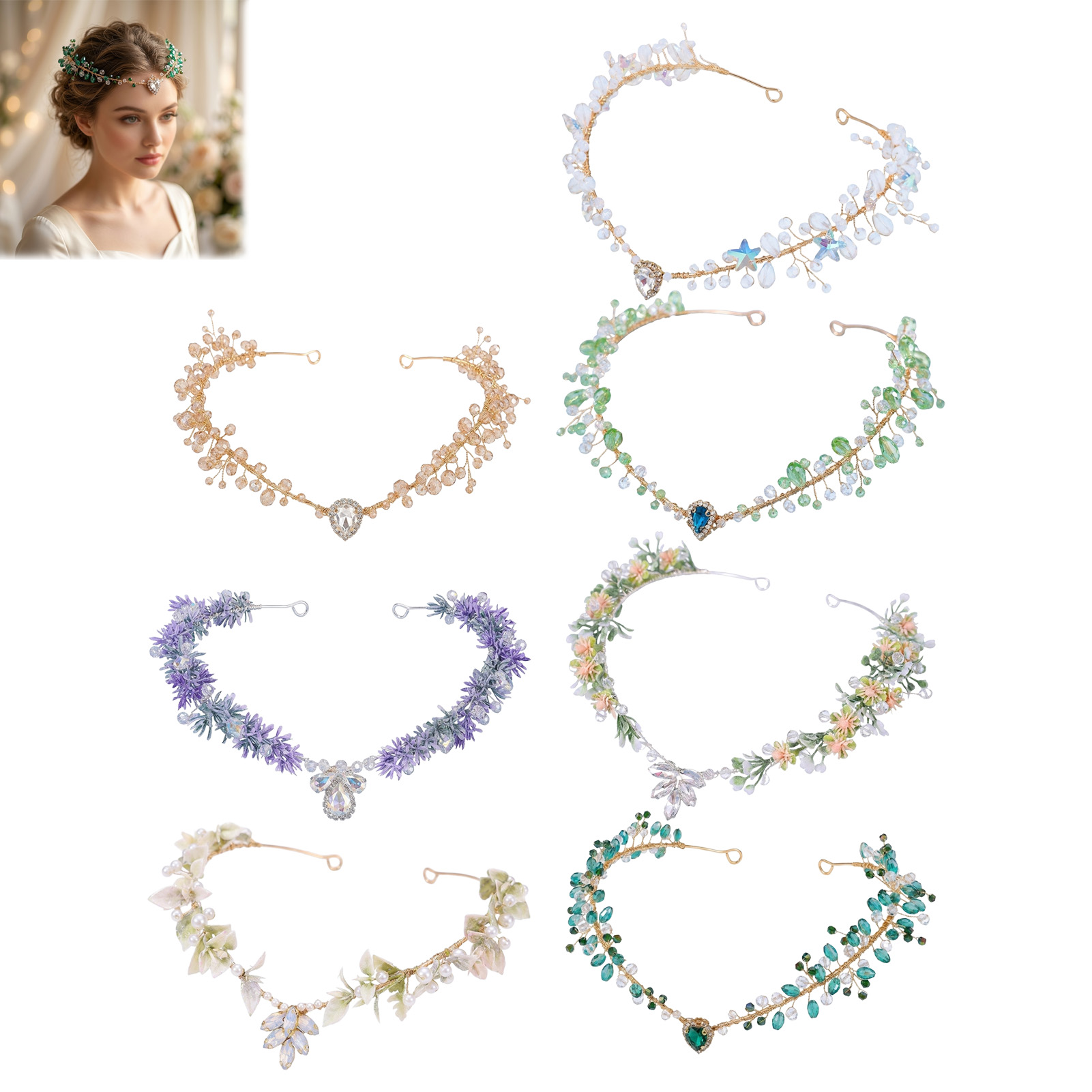 Women Accessories For Wedding - ブライダルヘアバンド 三角形クリスタルヘッドピース 額飾り 合金とイミテーションクリスタルのティアラ 結婚式 パーティー