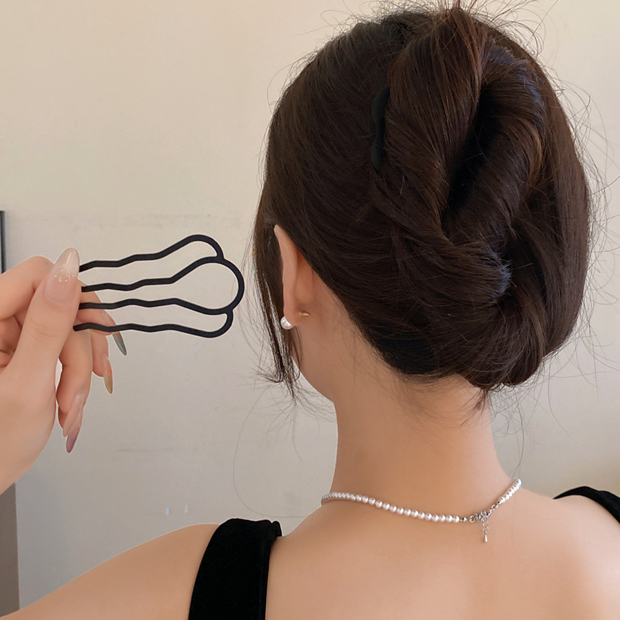 Women Accessories On Sale - メタルU字型ヘアフォークコーム シンプルな後頭部ヘアピンクリップ ヘアサイドコーム アップヘアヘアスティック ヘアスタイリングツール オーナメント