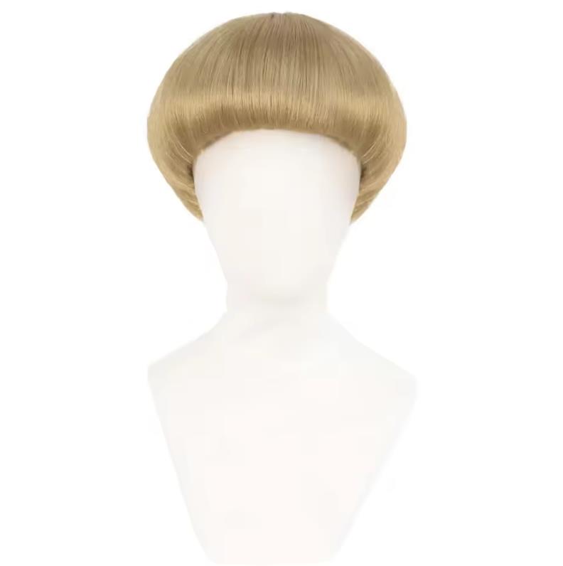 Women'S Accessories In The 60S - ショートブロンドボブウィッグ（前髪付き）、メンズ用マッシュルームウィッグ、60年代70年代ボウルカットウィッグ（女性・男性用）、ブロンドボブコスプレ用、面白いパーティーウィッグ