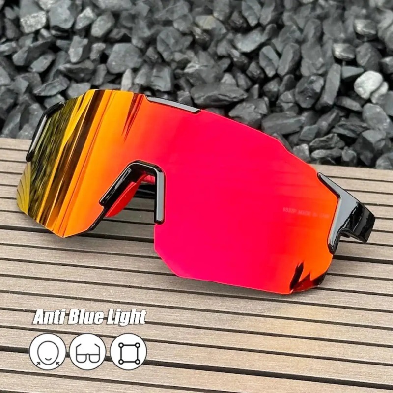 Sunglasses Oversized Square - スクエアサイクリングサングラスラージフレームシェード UV 保護スポーツサングラス防風ハイキング登山女性男性ゴーグル
