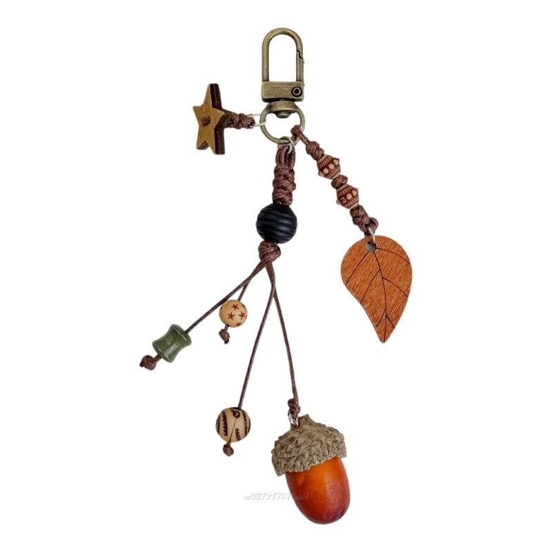 Women Accessories Description - X5XA リアルなドングリ型キーホルダーチャーム ファッショナブルなバッグアクセサリー スタイリッシュなバッグペンダント バッグチャーム 女性と女の子用