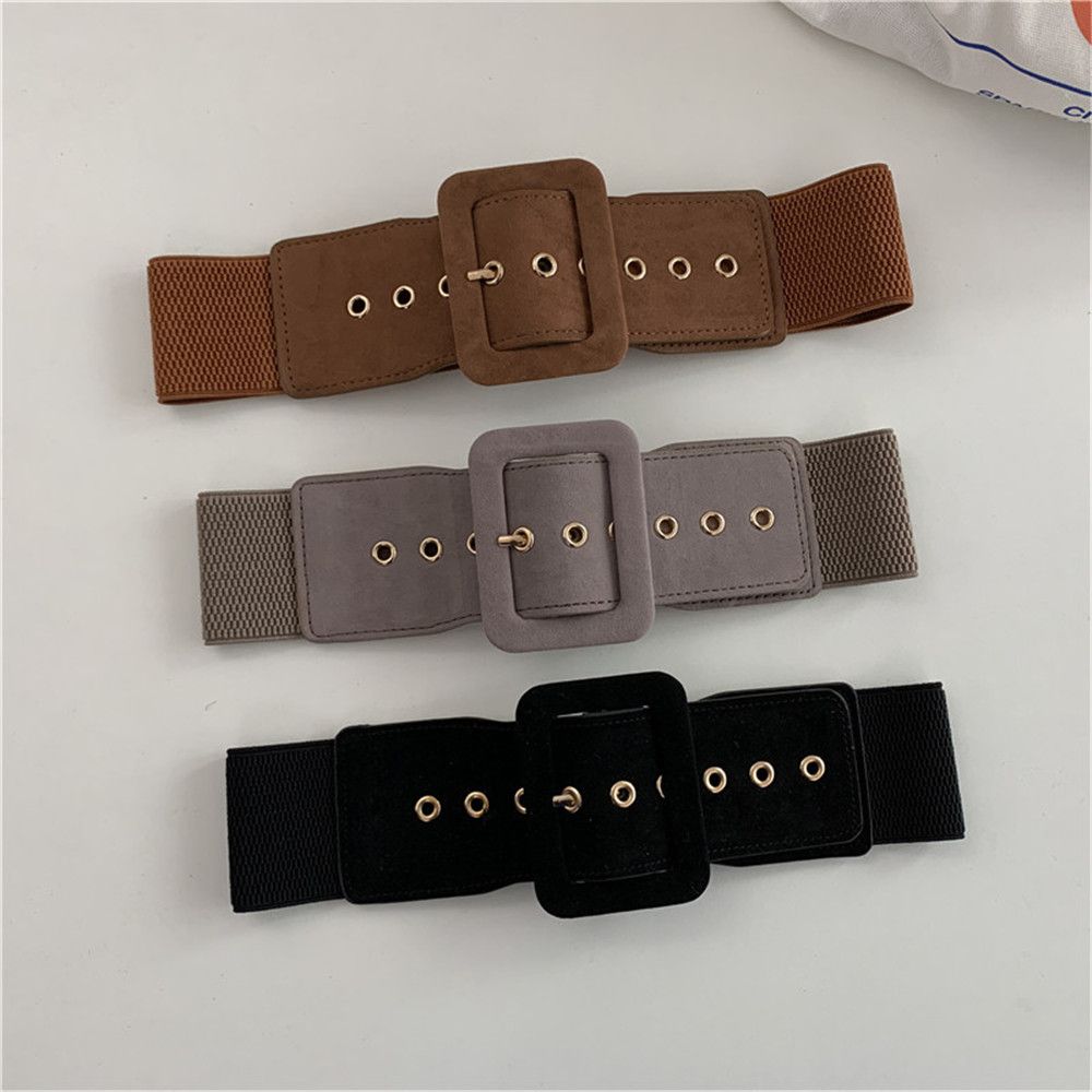 Women Accessories Description - 女性ベルト ストレッチワイドウエストベルト メタルバックル レザーストラップ 女性用アパレルアクセサリー ドレスウエスト