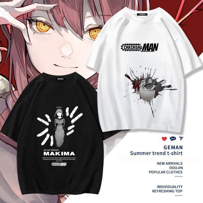 Women'S Accessories Clothing - チェーンソーマンアニメマキマポチタ周辺半袖 Tシャツ面白い女性の男性多用途女性服クリスマスギフト