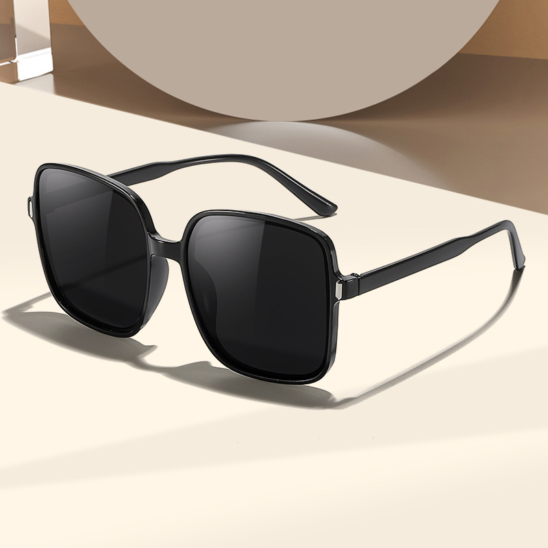 Sunglasses Oversized Square - トレンディなグラデーションカラーレンズスクエアサングラス、ネイルヘッドデザインの特大フレーム、UV保護、レトロサングラス、女性、男性用