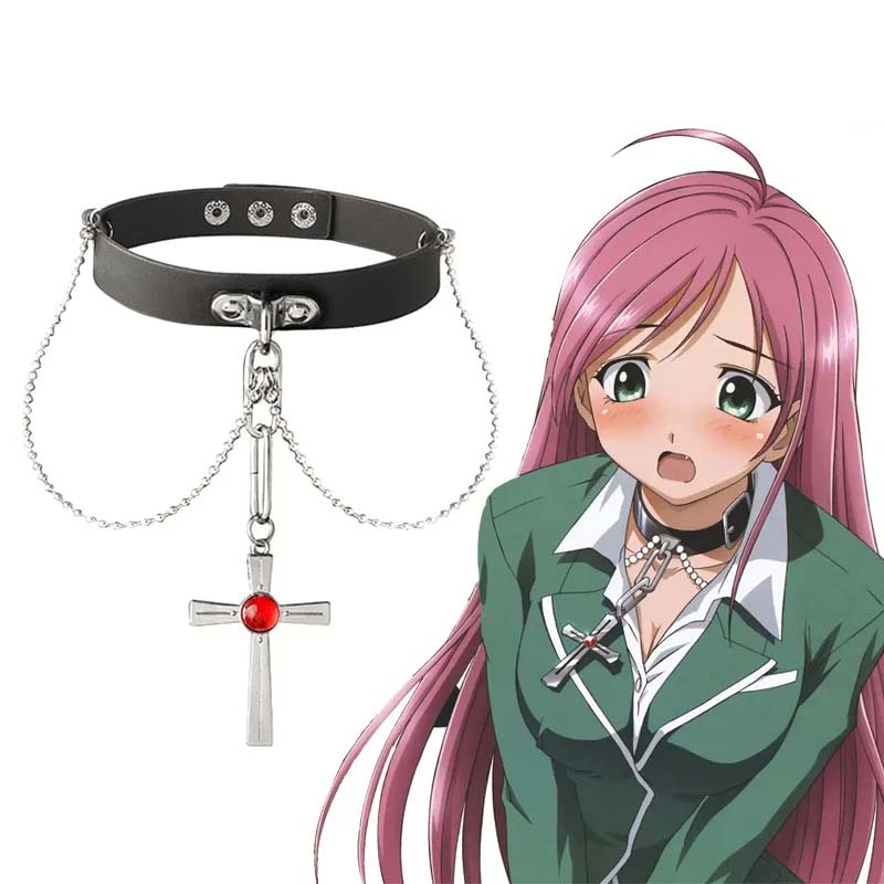 Women'S Vampire Accessories - Rosario and Vampire-クリスタルペンダントネックレス,コスプレファッション,パンクジュエリー,rosario moka