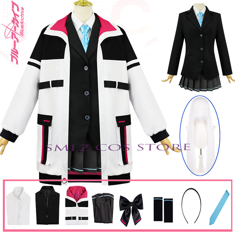 Women'S Accessories Clothing - ケイコスプレアニメゲームブルーアーカイブ衣装女性キーコートスカート制服小道具ウィッグセットパーティー遊び衣装女性服