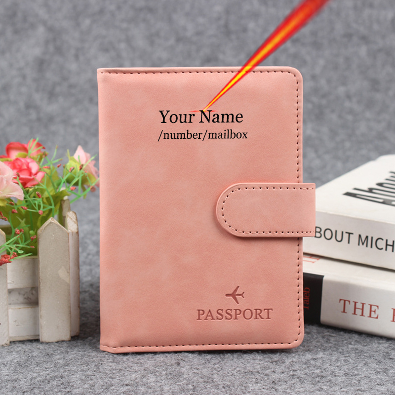 Women'S Accessories Wallet - 磁気ボタンパスポートカバーカバーネームカスタマイズ Rfid トラベルウォレット男性女性ケースパスポートパスポート財布バッグ