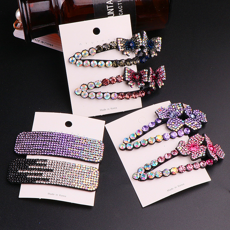 Women Accessories Sale - 2022 新ファッションホット販売ワイルド豪華なラインストーン前髪 BB クリップヘアピンバレッタ女性ガールヘアアクセサリー帽子