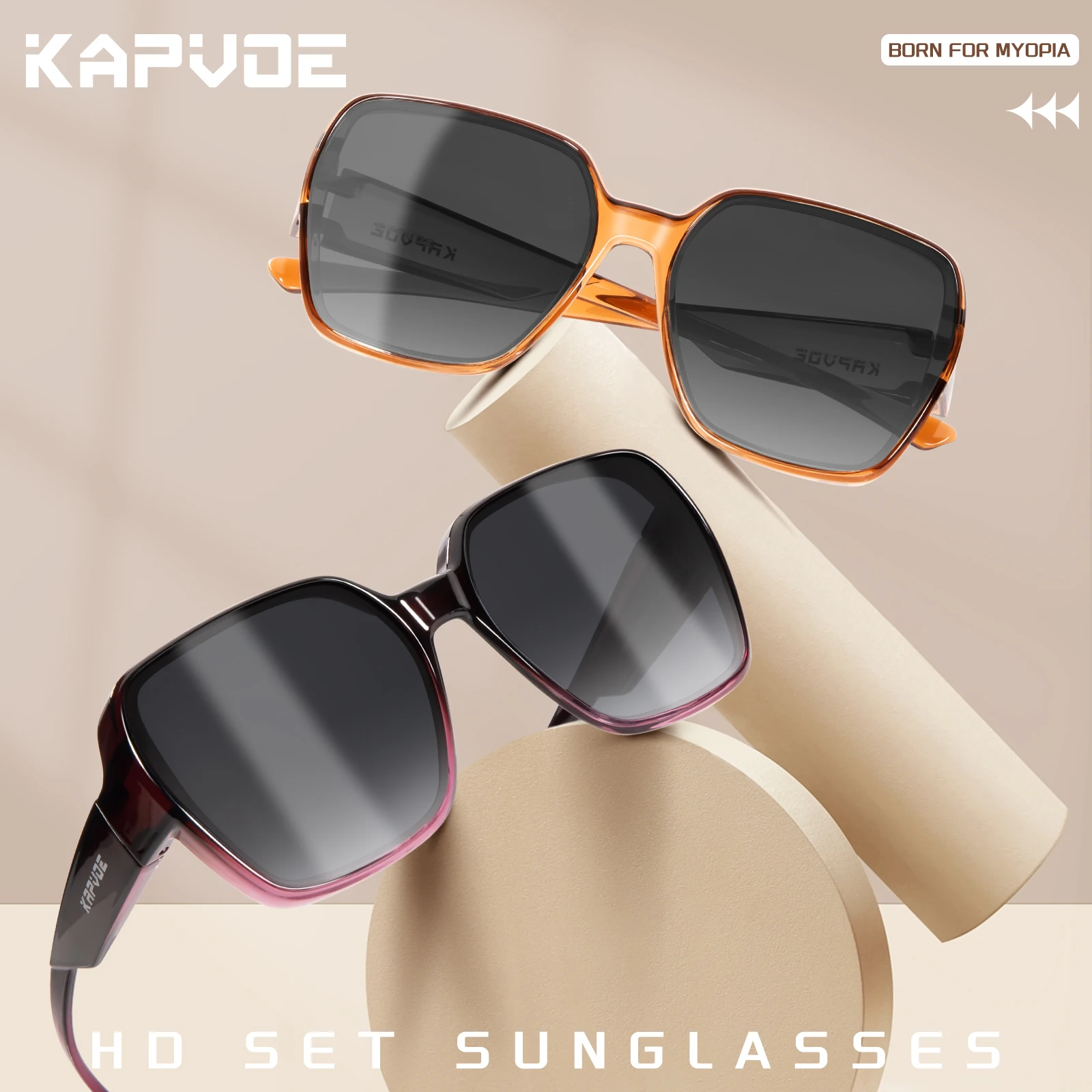 Sunglasses Oversized Square - Kapvoe フィットオーバーサングラス 特大スクエア偏光近視メガネ用 メンズメガネ ドライビングシェード 釣り自転車ゴーグル