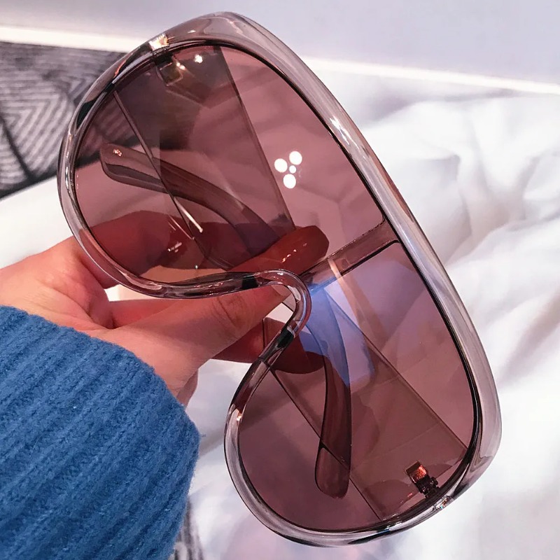 Sunglasses Oversized Square - ワンピースオーバーサイズシールドサングラス女性用新しいファッションサングラスレディーススクエアグラデーションセクシーなアイウェアuv400男性運転用