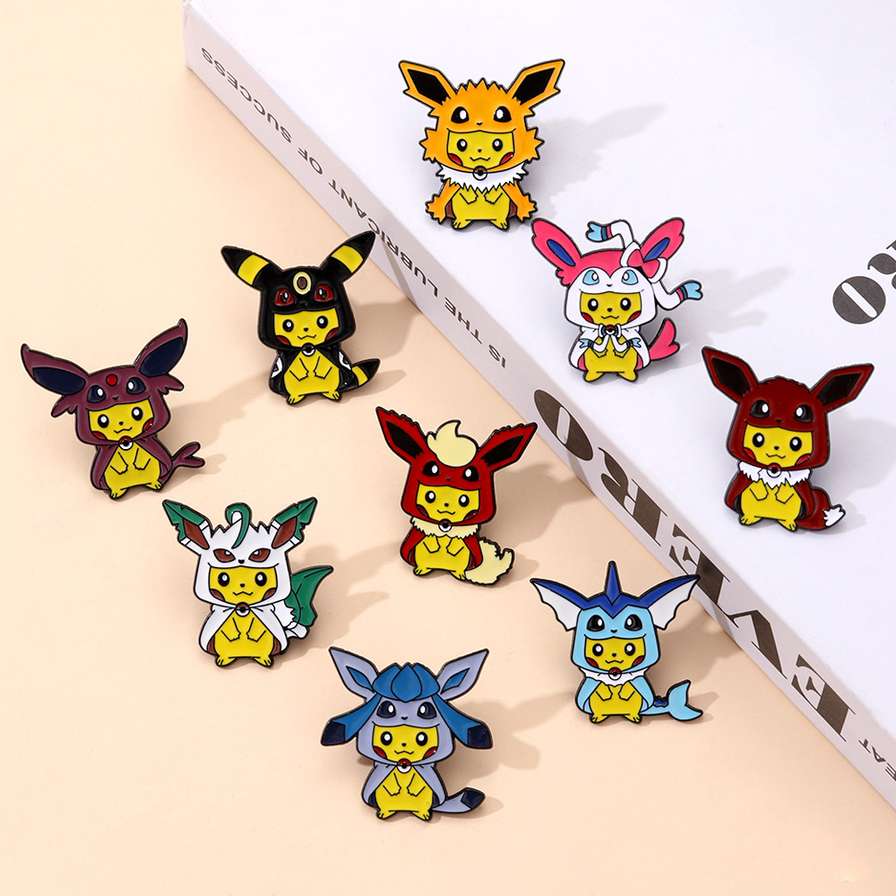 Women Accessories Sale - 9 個アニメポケモンラペルピンかわいいモンスタークールゲームブローチ女性用ラペルピンバッジ金属バッジ衣類バックパックジュエリー