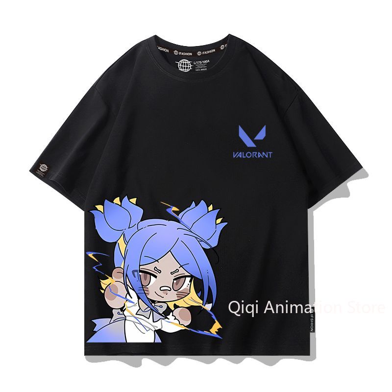 Women'S Accessories Clothing - VALORANT アニメジェットオーメンクローブ周辺機器半袖 Tシャツ面白い女性の男性多用途女性服クリスマスギフト