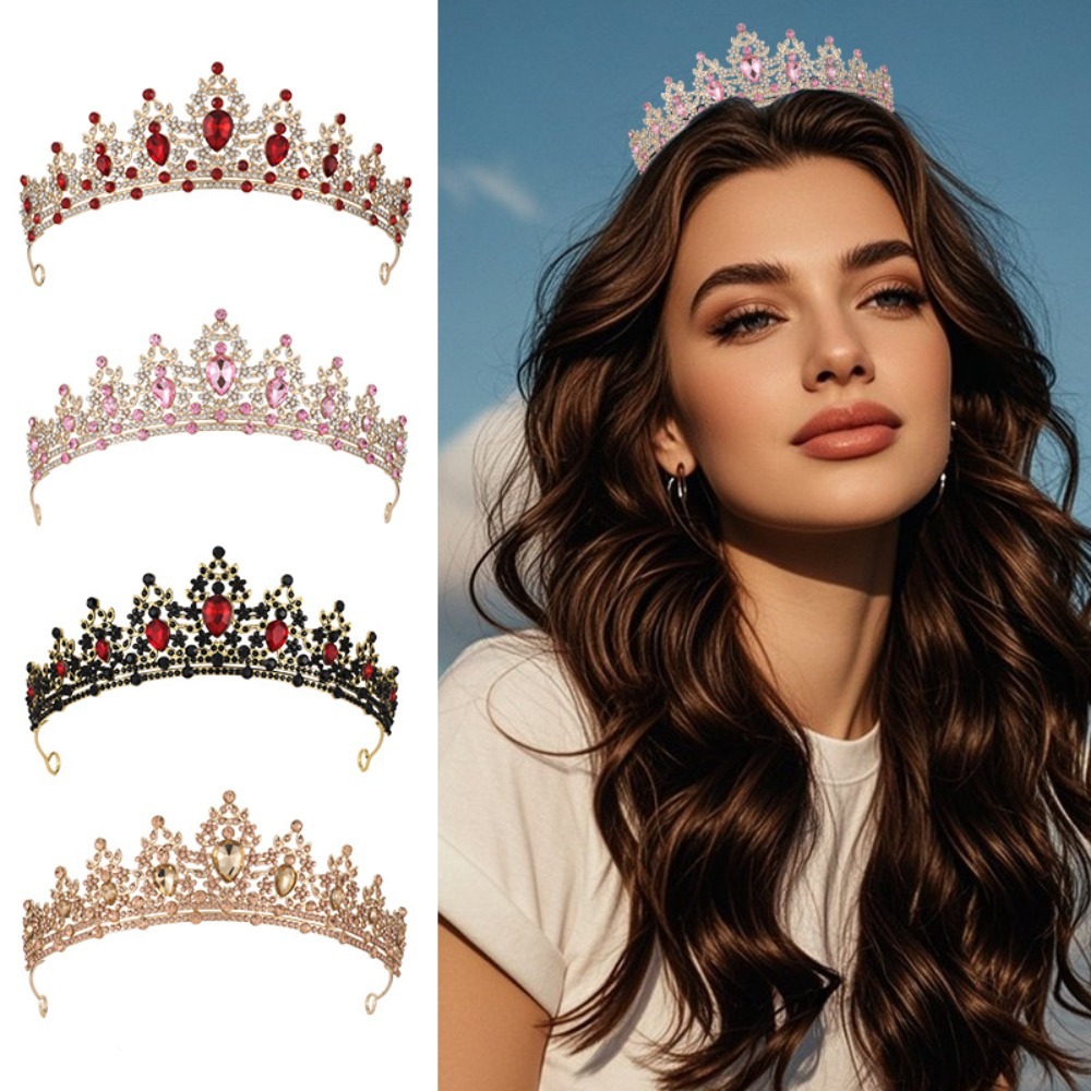 Women Accessories For Wedding - ヴィンテージリーフヴァインシルバーメッキラインストーンブライダルクラウンティアラヘアアクセサリーウェディングページェントコンテスト誕生日パーティーフォーマル