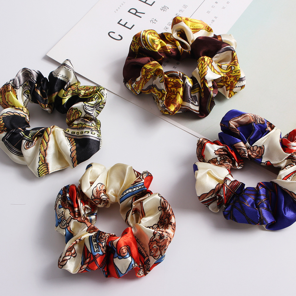 Women Accessories Sale - ホット販売 1pc 花プリントクリエイティブファッションの女性の髪リングシュシュ弾性ヘアバンドネクタイロープアクセサリー