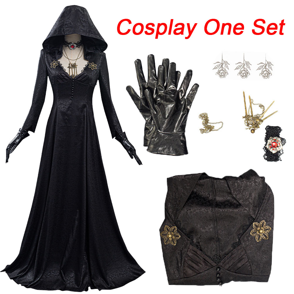 Women'S Vampire Accessories - ベラレディモス村ディミトレスキュコスプレ黒ドレス衣装スーツアクセサリーヴァンパイア女性ハロウィンカーニバルパーティードレスアップ