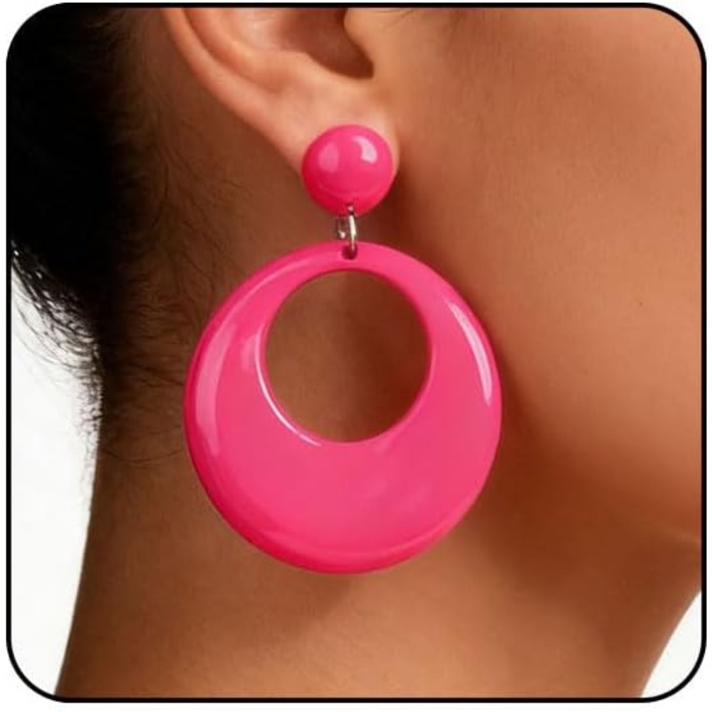 60年代70年代風アクリル製レディースイヤリング、赤、ホット - Women'S Accessories In The 60S のレビューと価格