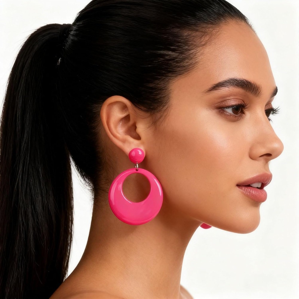 60年代70年代風アクリル製レディースイヤリング、赤、ホット - Women'S Accessories In The 60S のレビューと価格
