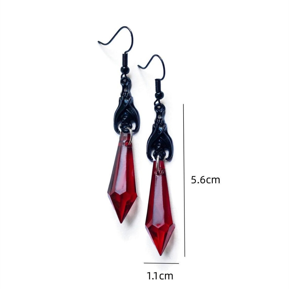 チャームゴシックブラックヴァンパイアバットレッドティアドロッ - Women'S Vampire Accessories のレビューと価格