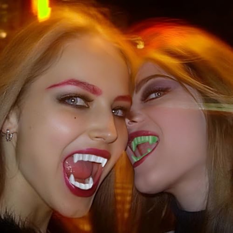12個入り ハロウィン ホワイトティース ファングス ヴァン - Women'S Vampire Accessories のレビューと価格