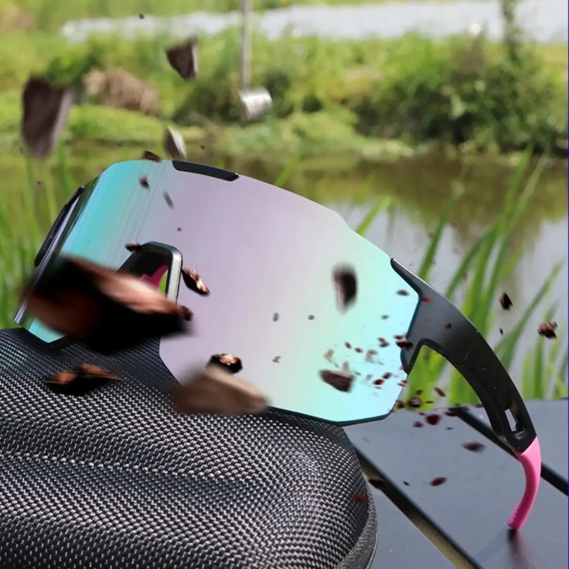スクエアサイクリングサングラスラージフレームシェード UV  - Sunglasses Oversized Square のレビューと価格