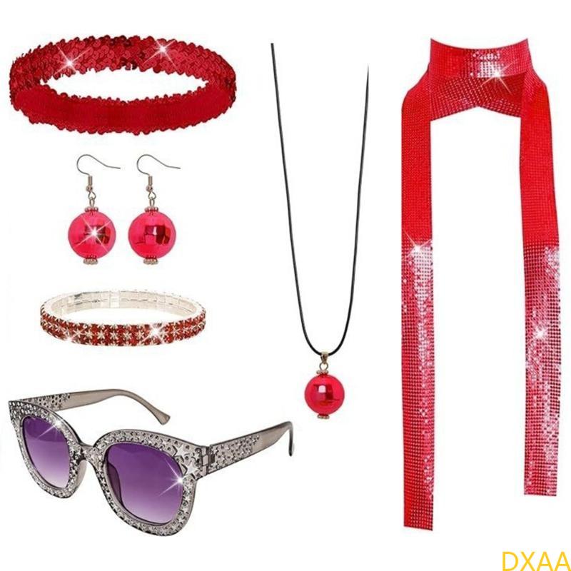 DXAA 60S 70S 80Sディスコアクセサリーハロウィ - Women'S Accessories In The 60S のレビューと価格