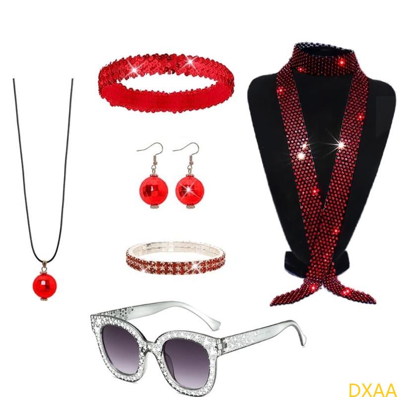 DXAA 60S 70S 80Sディスコアクセサリーハロウィ - Women'S Accessories In The 60S のレビューと価格