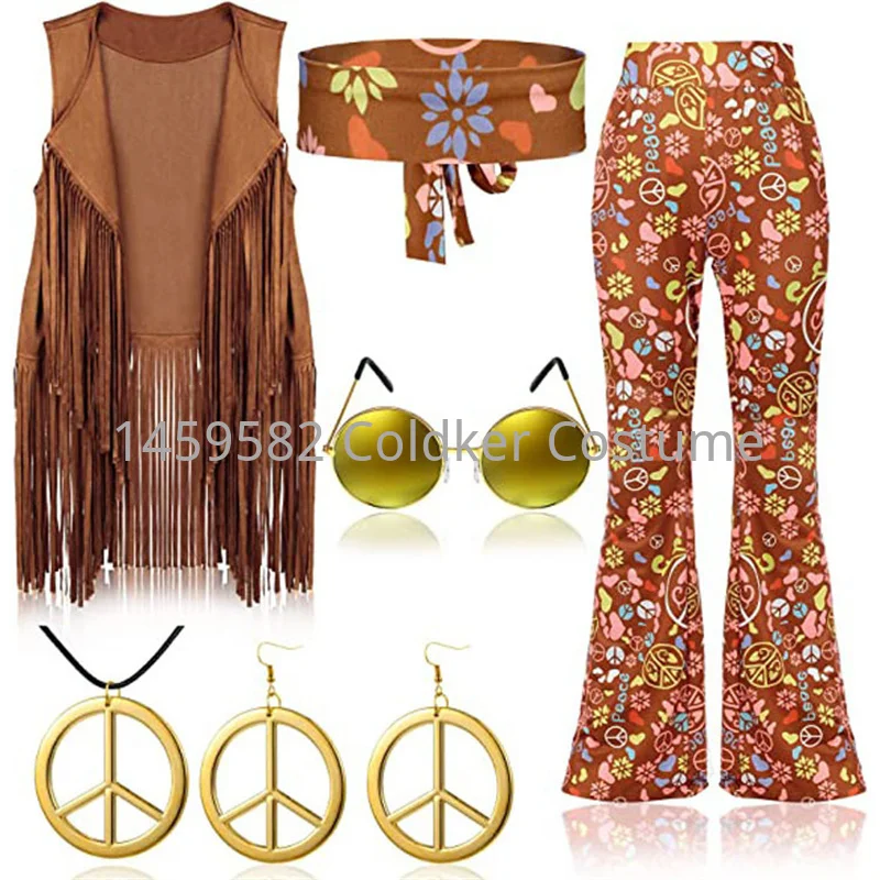 ヒッピー衣装女性ピースラブガールズパーティー 60 年代 7 - Women'S Accessories In The 60S のレビューと価格