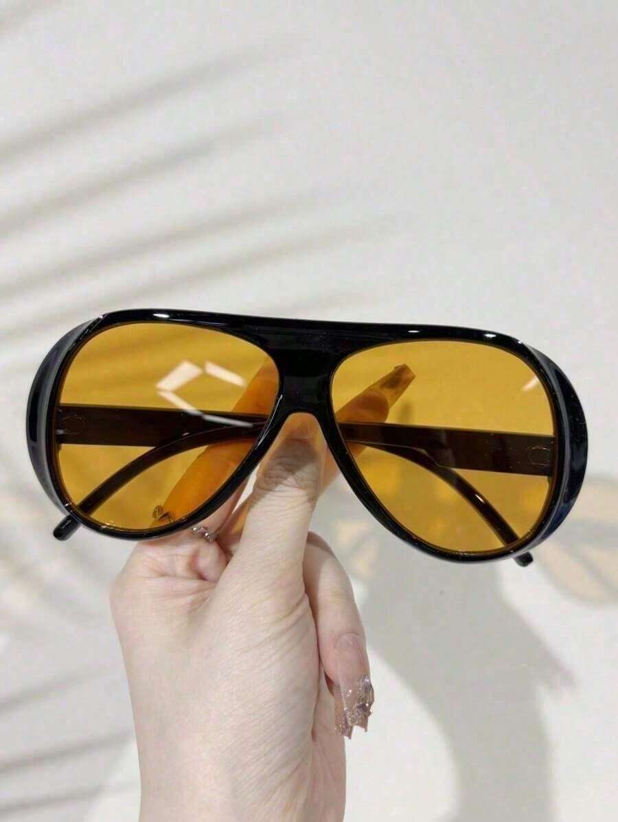 1 ピース真新しいレトロデザインの特大スクエアファッションメ - Sunglasses Oversized Square のレビューと価格