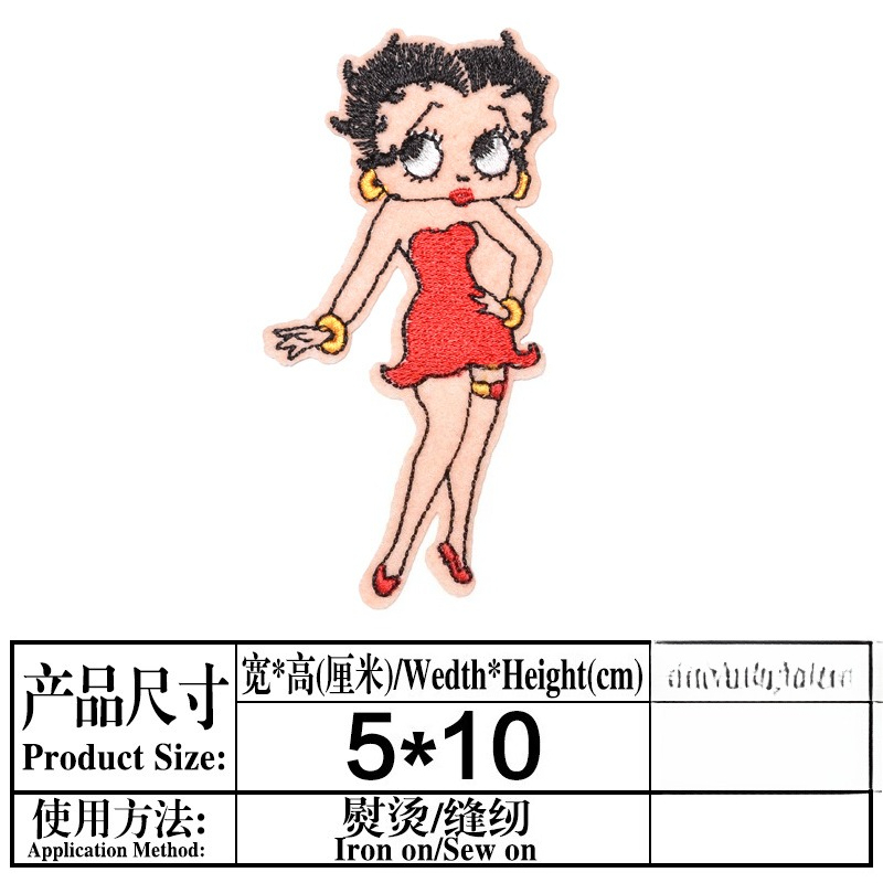ベティ・ブープパッチ高色値アニメ漫画キャラクタープリント男女 - Women'S Accessories Clothing のレビューと価格