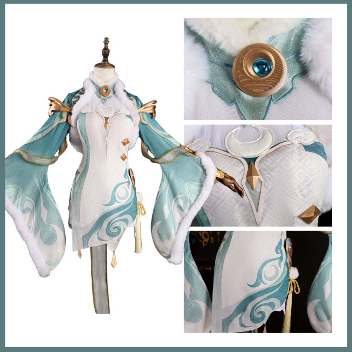 ゲーム Zibai コスプレ衣装緑白馬の瞬間的な春中国袍スタ - Women'S Accessories Clothing のレビューと価格
