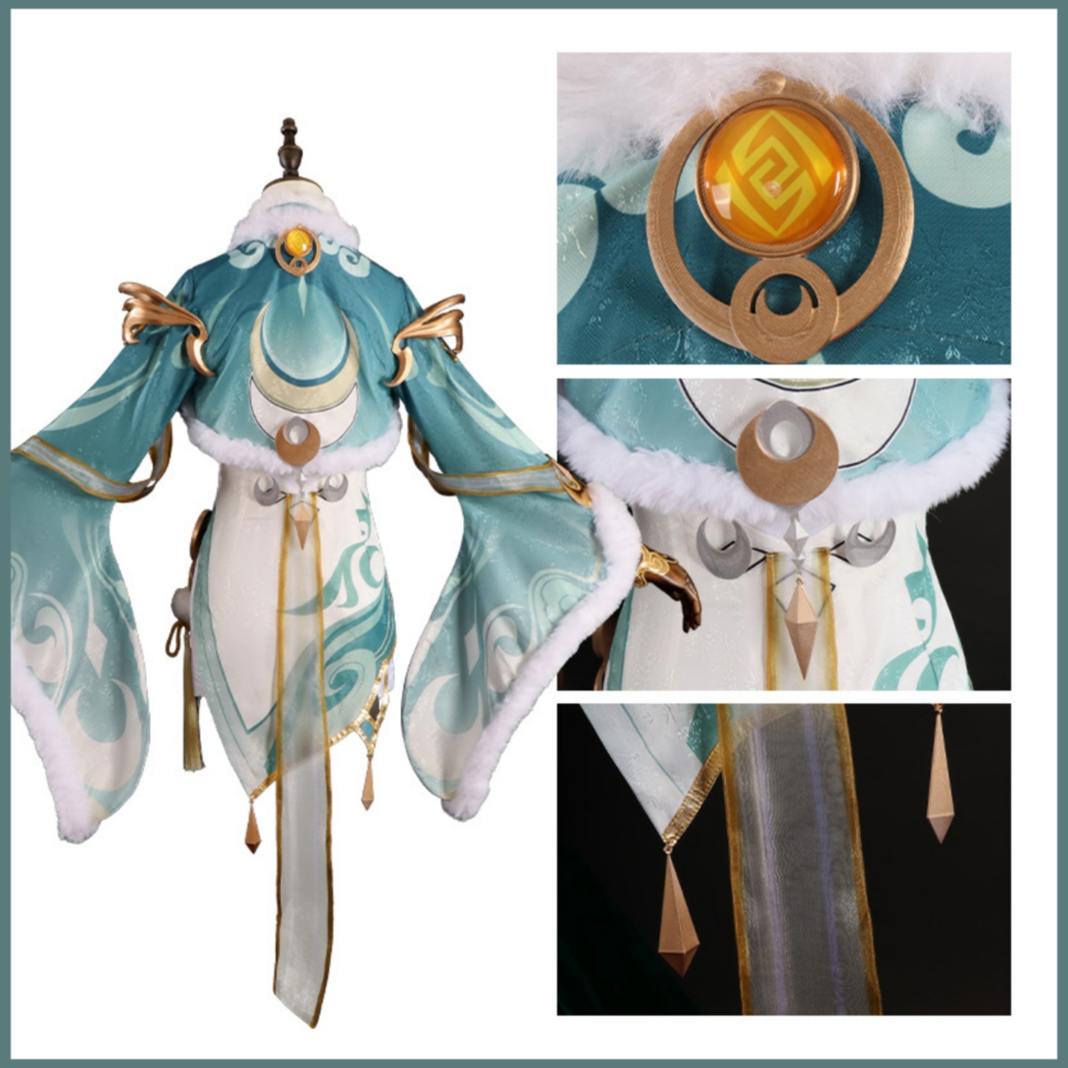 ゲーム Zibai コスプレ衣装緑白馬の瞬間的な春中国袍スタ - Women'S Accessories Clothing のレビューと価格