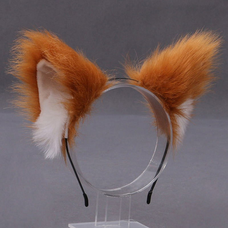 ふわふわキツネ猫耳ぬいぐるみヘッドバンドソフト毛皮のようなヘ - Women Accessories On Sale のレビューと価格