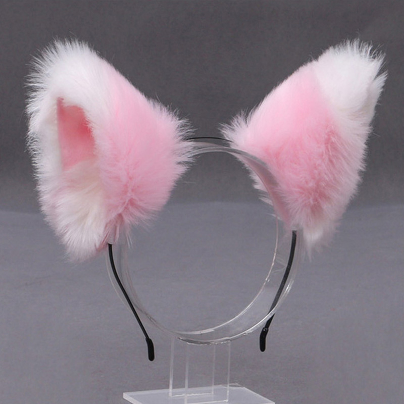 ふわふわキツネ猫耳ぬいぐるみヘッドバンドソフト毛皮のようなヘ - Women Accessories On Sale のレビューと価格