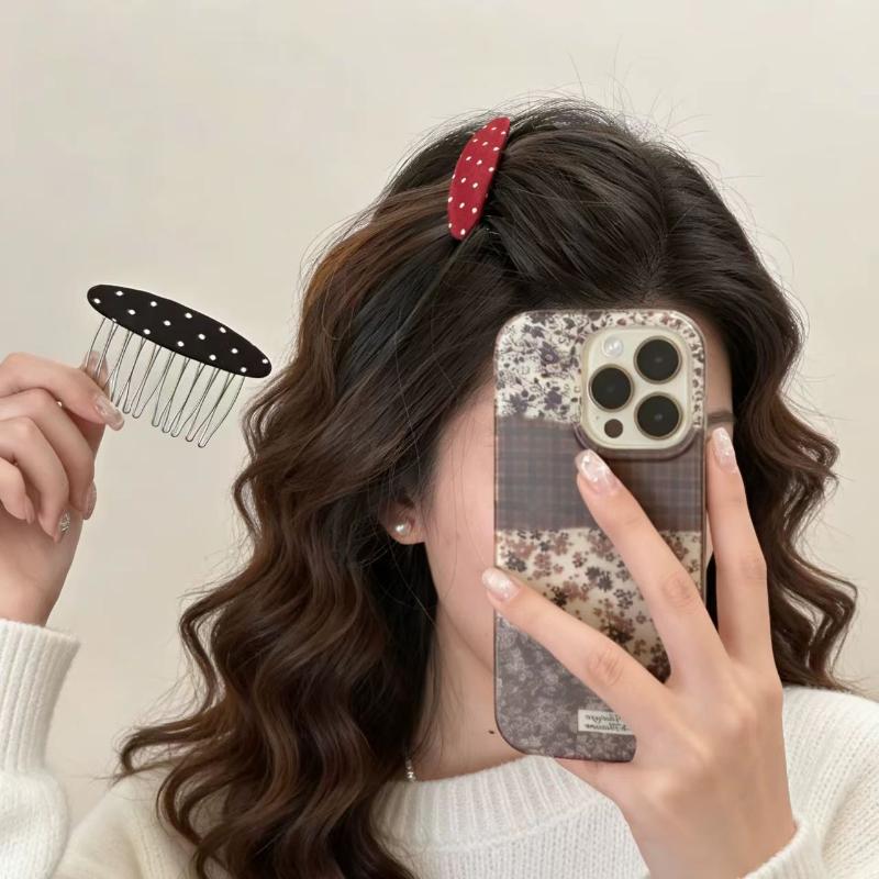 ホットセール 水玉模様ヘアコーム ヘアピン ヴィンテージ マ - Women Accessories Sale のレビューと価格