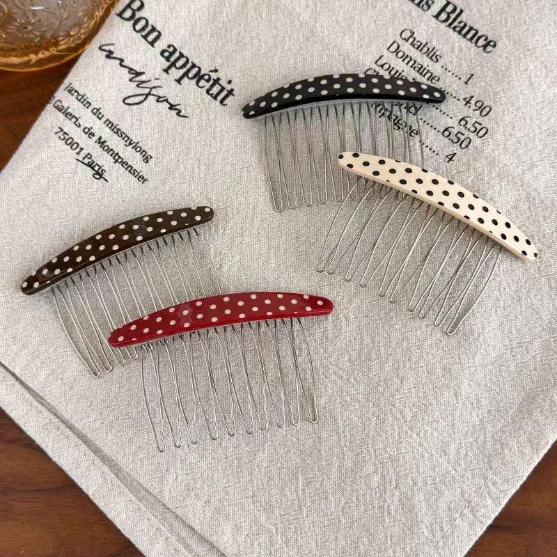 ホットセール 水玉模様ヘアコーム ヘアピン ヴィンテージ マ - Women Accessories Sale のレビューと価格