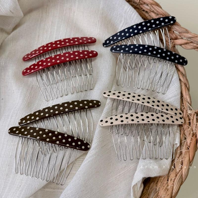 ホットセール 水玉模様ヘアコーム ヘアピン ヴィンテージ マ - Women Accessories Sale のレビューと価格