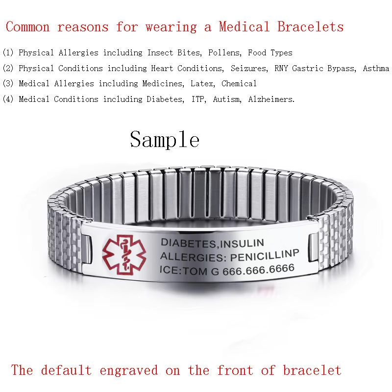 Vnox-ステンレス鋼の医療用アラートブレスレット,調整可能 - Resin Bangle Bracelet のレビューと価格