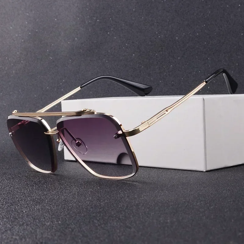 特大スクエアサングラス女性新しいファッションメタルサングラス - Sunglasses Oversized Square のレビューと価格