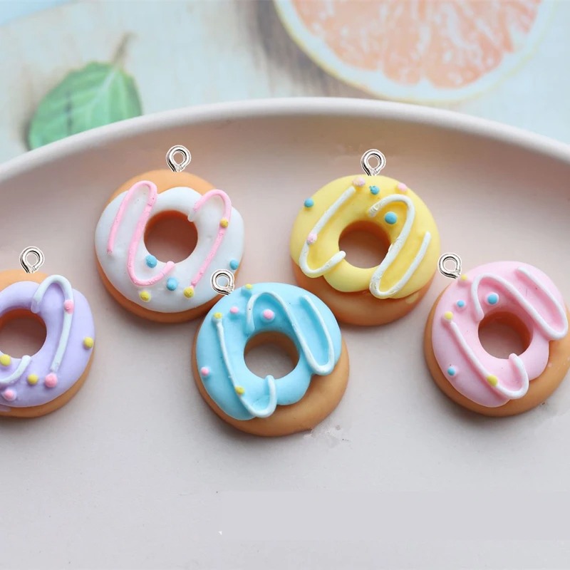 10 個かわいいカラードーナツ樹脂ペンダント DIY 工芸品 - Resin Bangle Bracelet のレビューと価格