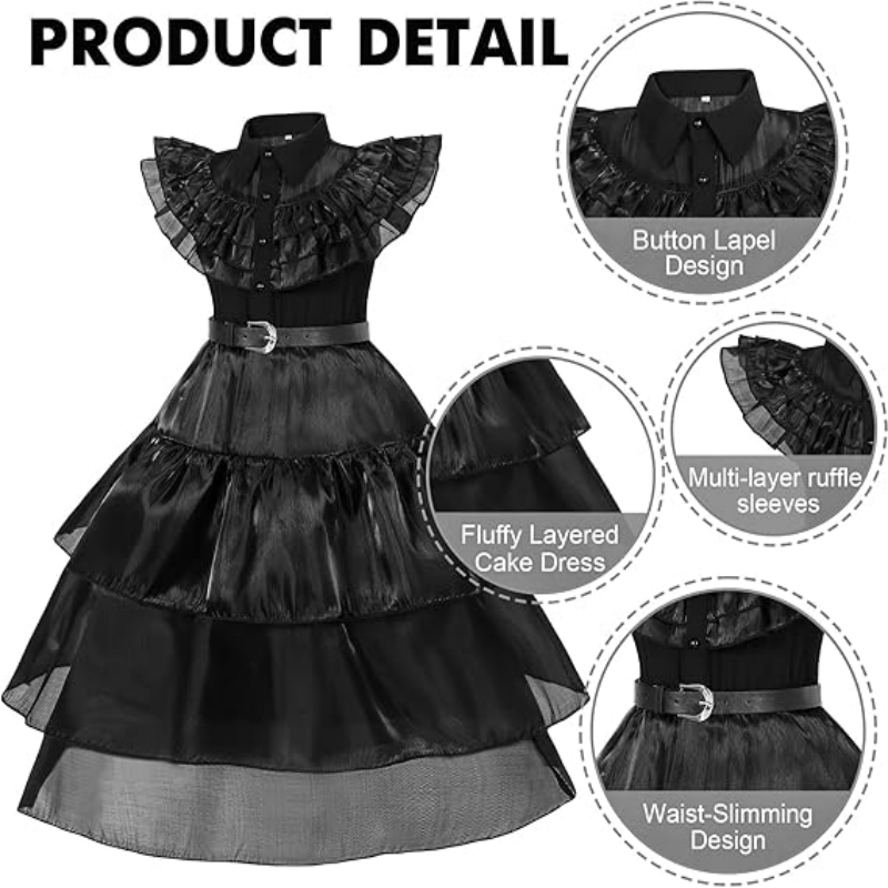 黒魔女プリンセスドレス女の子用コスプレドレスハロウィンパーテ - Women'S Accessories Clothing のレビューと価格