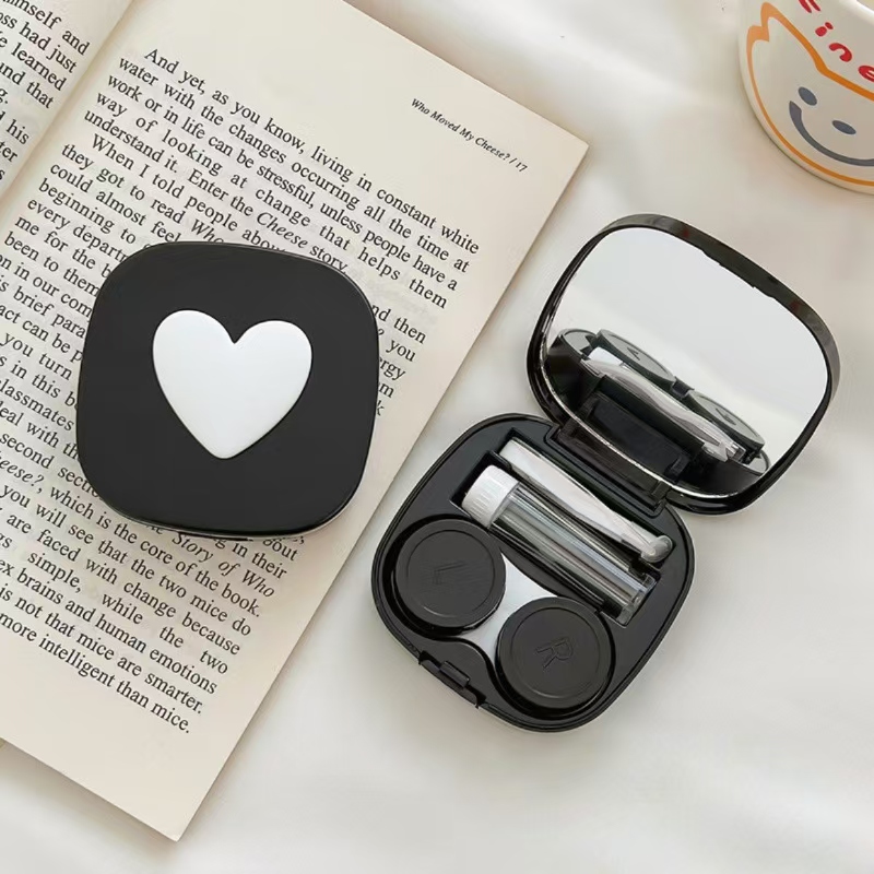 ハート コンタクト レンズ ケース ミラー付き ミニ ラブリ - Women Accessories List のレビューと価格