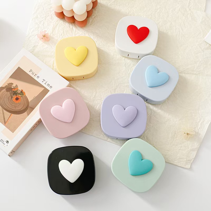 ハート コンタクト レンズ ケース ミラー付き ミニ ラブリ - Women Accessories List のレビューと価格