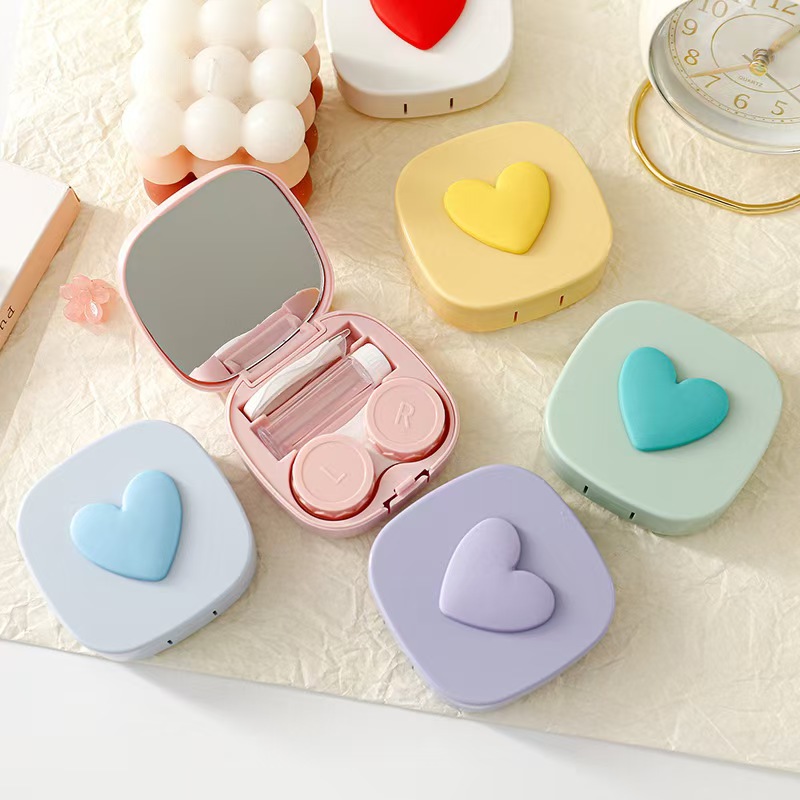ハート コンタクト レンズ ケース ミラー付き ミニ ラブリ - Women Accessories List のレビューと価格