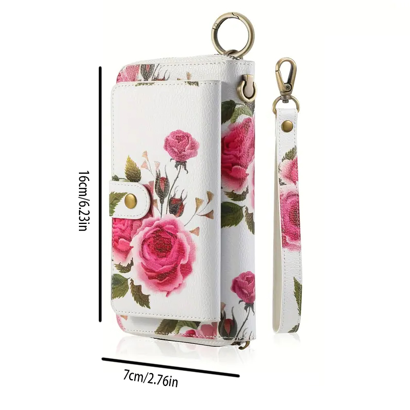 エレガントな花柄PUレザークラッチウォレット（女性用）-ジッ - Women'S Accessories Wallet のレビューと価格
