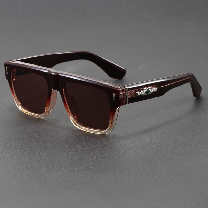 COJOS 厚いフラットトップスクエアサングラス男性メタルグ - Sunglasses Oversized Square のレビューと価格
