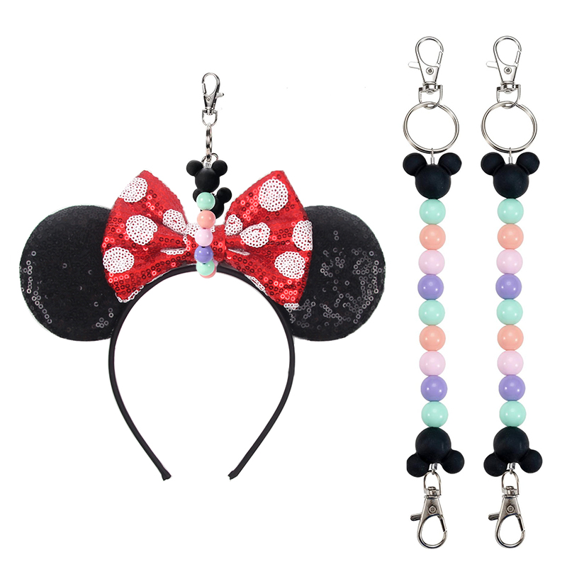 ミッキーマウス耳型ホルダー、バックパックバッグ用、ビーズ付き - Women Accessories List のレビューと価格