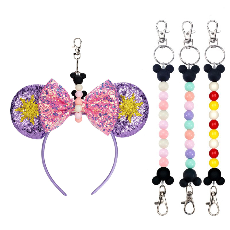 ミッキーマウス耳型ホルダー、バックパックバッグ用、ビーズ付き - Women Accessories List のレビューと価格