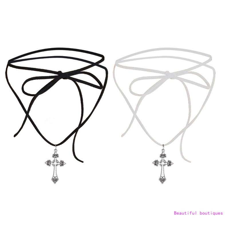 クロスネクタイネックレス合金素材クロスストラップチョーカー女 - Women Accessories Description のレビューと価格