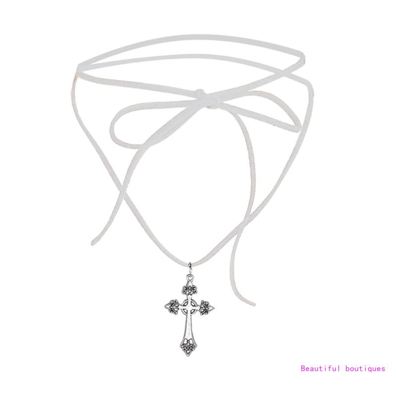 クロスネクタイネックレス合金素材クロスストラップチョーカー女 - Women Accessories Description のレビューと価格