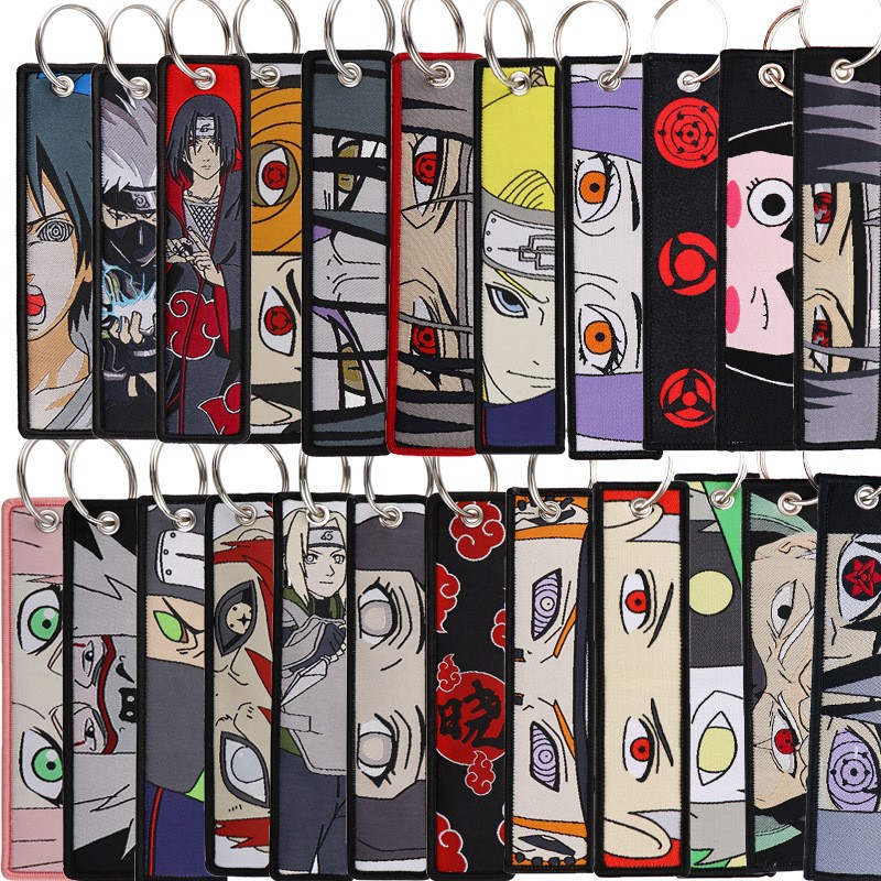 アニメナルト刺繍キーフォブクールキータグキーホルダー女性男性 - Women Accessories Sale のレビューと価格